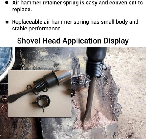 Air Hammer Quick Spring Retainer Stainless Steel M6 Nuts Replaceable Air Hammer Metalworking Chisels for 150 190 250 Pneumatic Hammer...