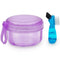 Leakproof Denture Case Purple Denture Soaking Cup False Teeth Container, Dental Denture Bath Holder Storage Box Retainer Cleaner Case for Travelin...