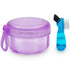 Leakproof Denture Case Purple Denture Soaking Cup False Teeth Container, Dental Denture Bath Holder Storage Box Retainer Cleaner Case for Travelin...