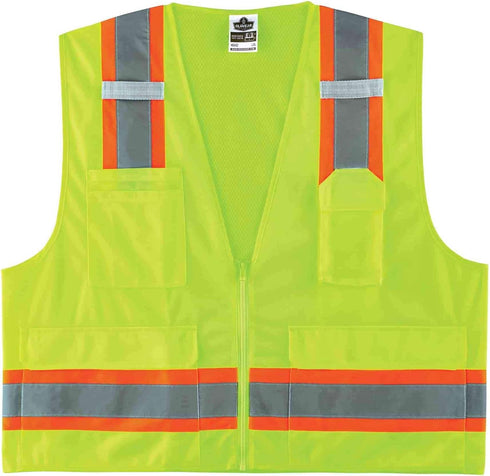 Ergodyne Unisex Two-tone Class 2 Two Tone Surveyors Vest, Lime, Small-Medium US...