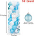Every Day is Christmas Ornaments, Shatterproof Christmas Tree Ornament Set, Christmas Balls Decoration 50 Count (2.24"/57mm, Blue Silver)...