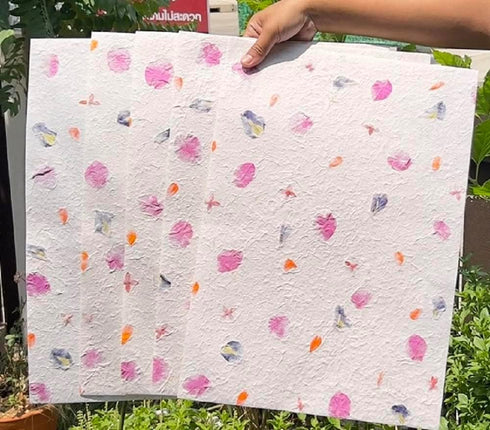 Large Sheets Handmade Thick Natural Flowers Mulberry Paper Sheets 20 x 14 Inches, Painting, Writing Handmade Paper, Decorative Paper, Card Making ...