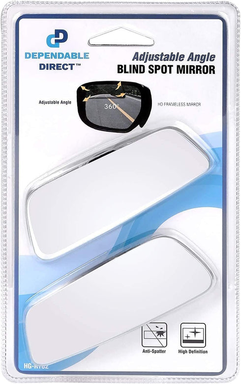 Verivue Mirrors 3.5 Inches Rectangle Shape Blind Spot Mirror for Car, Universal Fit, HD, Stick on, Frameless, Convex, Wide Angle, Side Mirror Blin...