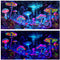 72X24IN Blacklight Mushroom Jellyfish Aquarium Background UV Reactive Background Starry Sky Terrarium Background with 10 EVA Double-Sided Tape...