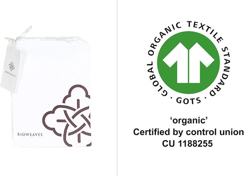 BIOWEAVES 100% Organic Cotton Body Pillow Cover for Body Pillowcases 300 Thread Count Soft Sateen Weave GOTS Certified with Zipped Closure - 21" x...