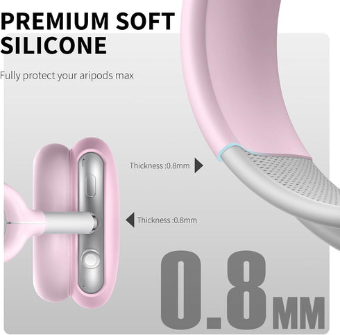 Silicone Case Cover for AirPods Max Case, Anti-Scratch Ear Pad Case Cover/Ear Cups Cover/Headband Cover for AirPods Max,Accessories Soft Silicone ...