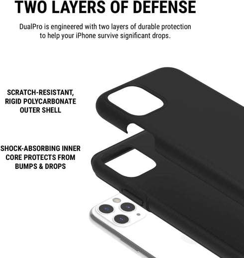 Incipio DualPro Dual Layer Case for Apple iPhone 11 Pro with Flexible Shock-Absorbing Drop-Protection - Black...