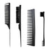 Teasing Hair Brush, Hair Styling Comb Set 4 PCS, Rat Tail Comb Edge Brush, Hair Tail Tools for Women Girls Kids Braiding Backcombing Styling (Blac...