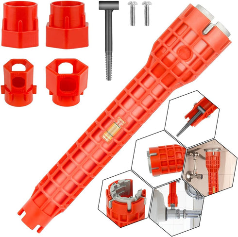 14 in 1 Faucet and Sink Installer,Faucet and Sink Wrench,Multifunctional Sink Wrench,Suitable for Installing Pipes under Bathrooms,Toilets,Kitchen...