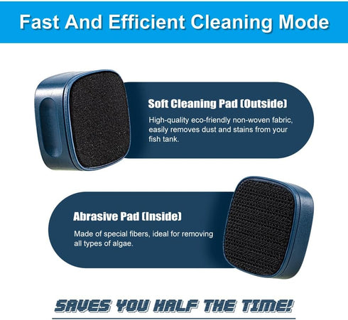 Aquarium Mini Magnetic Scrubber Scraper Small Fish Tank Cleaner Nano Glass Aquarium Cleaning Tools with Super Strong Magnet...