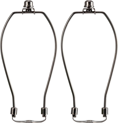 8 Inch Lamp Harp, Saangseon Dark Nickel Lamp Shade Harp Holder Replacement with Finial and Detachable 3/8 Saddle Base, Set of 2 DIY Lighting Acces...