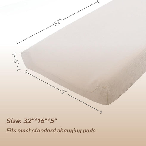 Owlowla Muslin Changing Pad Cover 2PACK,Soft Muslin Cotton Diaper Changing Pad Covers Changing Table Cover for Baby Boy Girl(Natural&Sage)...