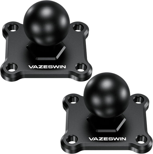 2 PCS 1" Ball Mount with Aluminum Alloy Square Plate, Universal Electronic Device Mounting Base with AMPS Holes for Garmin, Lowrance, Humminbird, ...