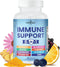 8 in 1 Immune Support Booster Supplement with Echinacea, Vitamin C and Zinc 50mg, Vitamin D 5000 IU, Turmeric Curcumin & Ginger, B6, Elderberry 60...