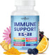 8 in 1 Immune Support Booster Supplement with Echinacea, Vitamin C and Zinc 50mg, Vitamin D 5000 IU, Turmeric Curcumin & Ginger, B6, Elderberry 60...