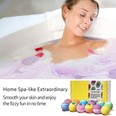 Bath Bombs Gift Set - Extra Large 12 Pack Handmade Natural Bath Bombs with Essential Oils, Sea Salt, Shea Butter, Coconut Oil - Perfect Birthday, ...
