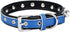Spiked Studded Padded Leather Pet Collars for Cats Puppy Small Medium Large Dogs (8"-10" Neck * 0.6" Wide, Navy Blue Spiked)...
