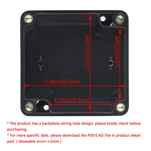 LeMotech Electrical Box ABS Plastic Project Box IP65 Waterproof Junction Box Project Case Universal Enclosure for Electronics Black 2.48x 2.28x 1....