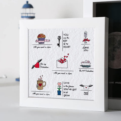 Valentines Love Message Words Clear Stamps for Card Making, Cup Boat Flowers Transparent Stamps Heart Letters Rubber Stamps for Scrapbooking DIY C...
