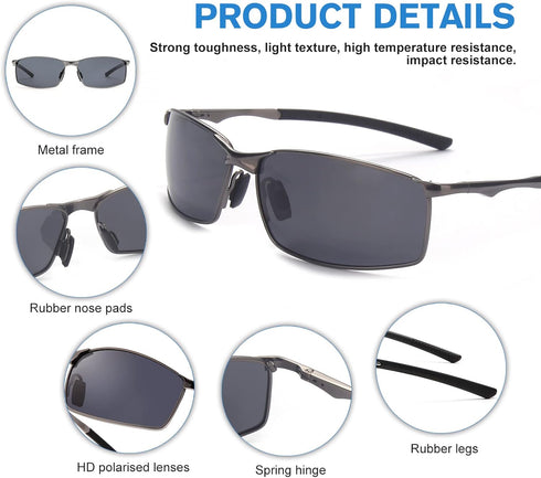 SKYWAY Polarized Sunglasses Men Women,Metal Frame UV400 Protection Sun Glasses for Driving Fishing Hiking Sports...