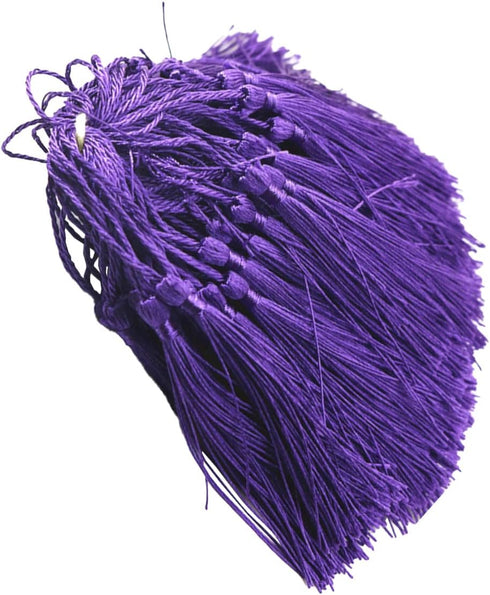 MSCFTFB 120 Pieces 5inch Silk Floss Tassels with Hang Loops Mini Tassels Mala Tassel Kits for Bookmarks Earring Dreamcatcher Jewerly Making Belt C...