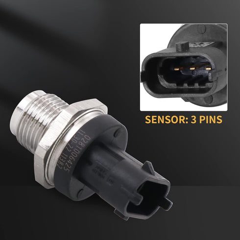 KIPA Fuel Rail Pressure Sensor for Dodge Ram 2500 2003-2007 Dodge Ram 2003-2006 Truck Cummins Diesel L6 5.9L Replace Bosch OEM # 0281006425 028100...