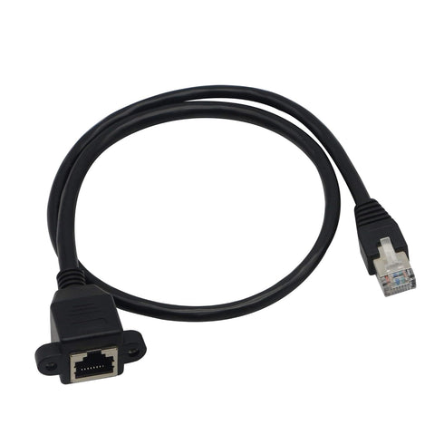 GINTOOYUN Panel Mount RJ45,RJ45 Male to Female Screw Panel Mount CAT6/5e/5 Shielded Network LAN Extender Cord Connector (LINE)...