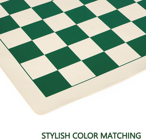Roll Up Vinyl Chess Board Tournament 15.5" Chess Mat - Lightweight & Non Slip Portable Professional Club Chess Board for Beginner and Kids-Only Ch...