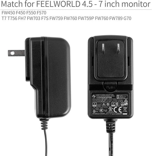 Feelworld DC 12V 1.5A Switching Power Supply Home Power Adapter for 100V - 240V AC 50/60Hz for Feelworld Monitor (Black)...