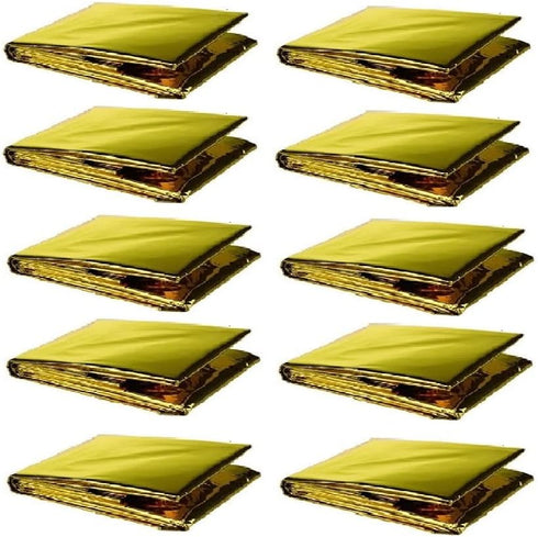 GALAXYLENSE Emergency Mylar Thermal Blanket for Survival First Aid Kits Army Outdoors Hiking Camping Bug Out Trauma Desert All Weather Condition P...