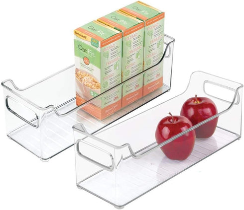 iDesign Plastic Organizer Bin with Easy Grip Handles, 14.5" x 5" x 5", Set of 2, Clear, 2 Count...