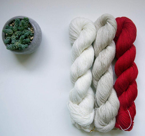 Lotus Yarns Swan Lake Lace Weight 50% Cashmere 40% Fine Wool 10% Angora Blended Hand Knitting Yarns for Comfortable Baby and Adult Clothing for Fa...