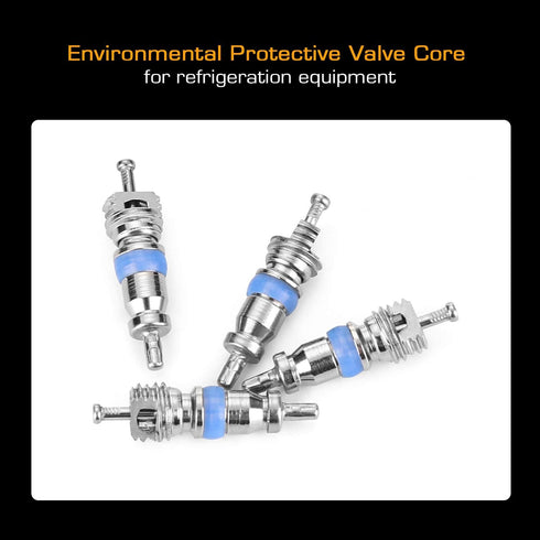 WADEO Valve Core Remover Installer Tool with Dual Size SAE 1/4 & 5/16 Port, 4 Valve Cores with Teflon Seal, Compatible with R22 R12 R407 R410 R404...