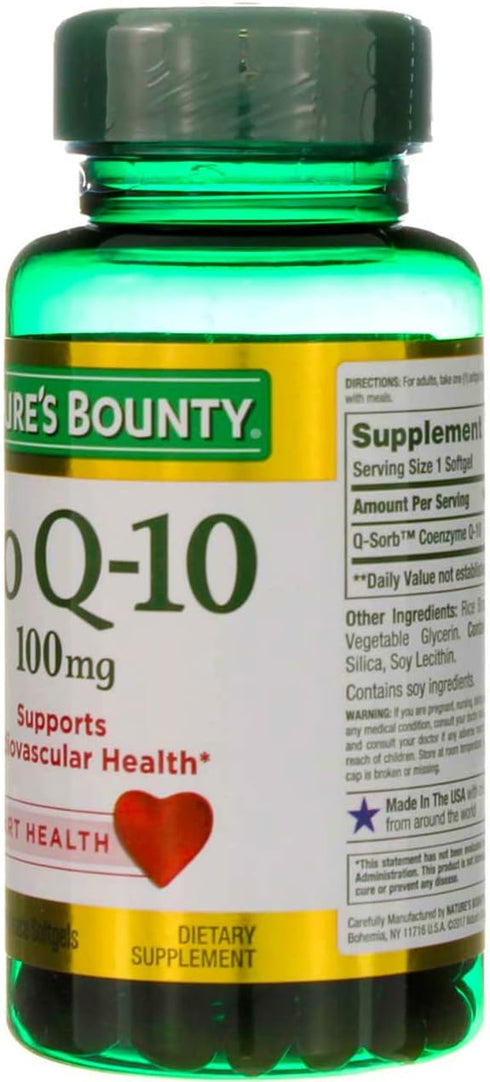 Nature's Bounty Co Q-10 100 mg Dietary Supplement Softgels - 75 ct, Pack of 2...