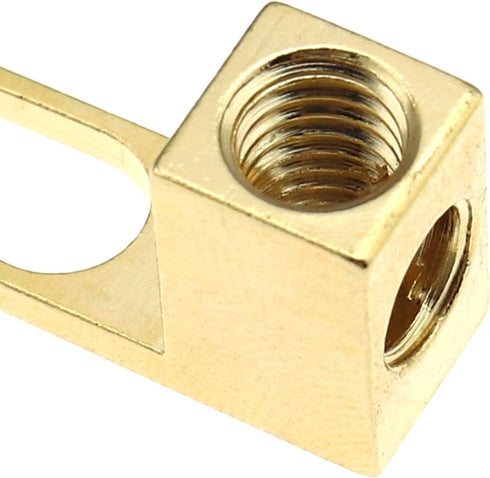Create idea 4pcs Brass Gold Plating Banana to Spade Adapter Connector 2 Screw-in Angles for Audio Cables Adapters...