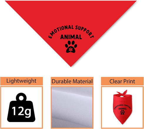 Emotional Support Animal Dog Bandana Funny Dog Bandana Puppy Bandana Triangle Bibs Scarf Accessories for Small Medium Dogs Pets...