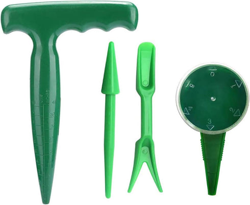 4-Pack Garden Hand Hold Adjustable Sowing Seeds Dispenser, Seedlings Dibber and Widger Hole Puncher Flower Plant Sow Traditional Sets...