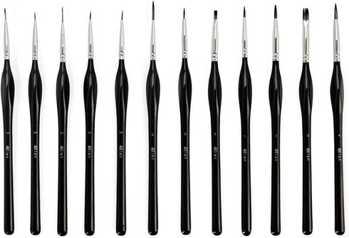 Elan Detail Paint Brush Set, 12 Oil Paint Brushes for Acrylic Painting, Small Paint Brush Fine Detail Set, Watercolor Brushes Set, Artist Brushes,...