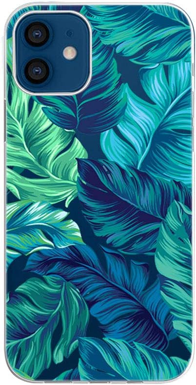 Blingy's for iPhone 12 Pro Case (6.1 inch), Tropical Palm Leaves Pattern Cute Floral Jungle Style Transparent Soft TPU Protective Clear Case Compa...