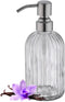 Glass Soap Dispensers for Kitchen and Bathroom, 16oz Heavey Glass Bottle, Stainless Steel Brushed Nickel Pump,Clear Glass Farmhouse Bathroom Soap ...