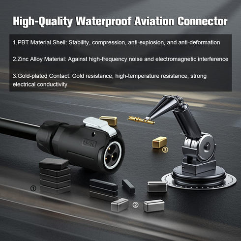 3 Pin Connector, Waterproof Electrical Connectors, Aviation Cable Connector for Industrial, Power, Car, and Other Indoor/Outdoor Circular Connecto...