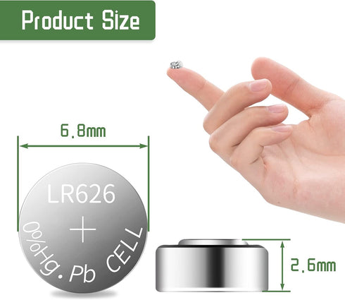 100pcs Durable R626 377 SR626 177 AG4 1.5V Alkaline Coin Button Cell Batteries...