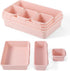 8 Pcs Drawer Organizer with Non Slip Pads Plastic Drawer Organizer Trays Makeup Storage Bins Drawer Organization for Jewelries Cosmetics Bathroom ...
