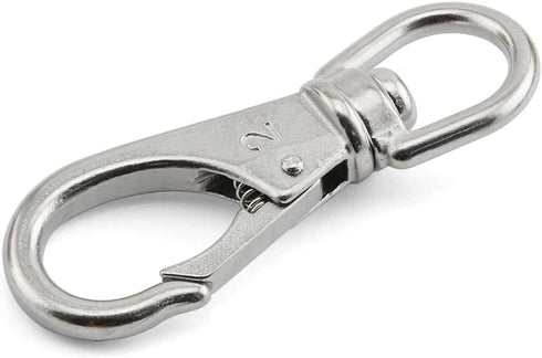1-Pack M6 Swivel Eye Snap Hook 304 Stainless Steel Boat Marine Pet Chains Keychains Lanyard Hook Multi-Use Spring Snap Hook Clasp Hardware Accesso...
