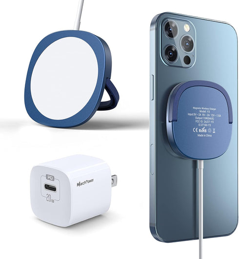 iPhone Magnetic Wireless Charger - Super Fast Mag Safe Charging Pad and 20W PD2.0 USB-C Wall Plug Compatible with iPhone 15 14 13 12 Pro Max Serie...