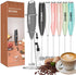 2 in 1 Milk Frother for Coffee - Durable Handheld Frother Electric Drink Mixer Handheld, Mini Electric Whisk for Coffee, Matcha, eggs, etc (With S...