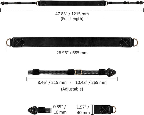 MegaGear SLR, DSLR Sierra Series Genuine Leather Camera Shoulder or Neck Strap, Black...