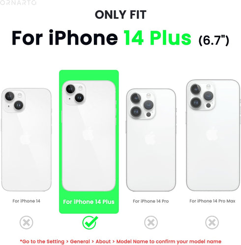 ORNARTO Compatible with iPhone 14 Plus Case 6.7, Slim Liquid Silicone 3 Layers Full Covered Soft Gel Rubber Phone Case Protective Cover 6.7 Inch-C...