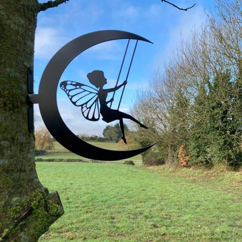 Metal Fairy Fairy Yard Art Garden Yard Art Metal Yard Silhouette Silhouette Fairies Null Lawn Ornament Hanging Wall Sculpture Home Decorations(18,...