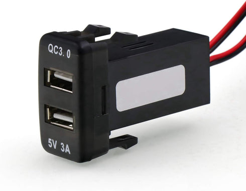 QC3.0+5V 3A Dual USB Power Socket, Quick Charge Car Charger USB Adapter for Smart Phone PDA Android GPS Use for Toyota VIGO...